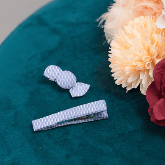 Petite barrette mini bonbon oxford ciel