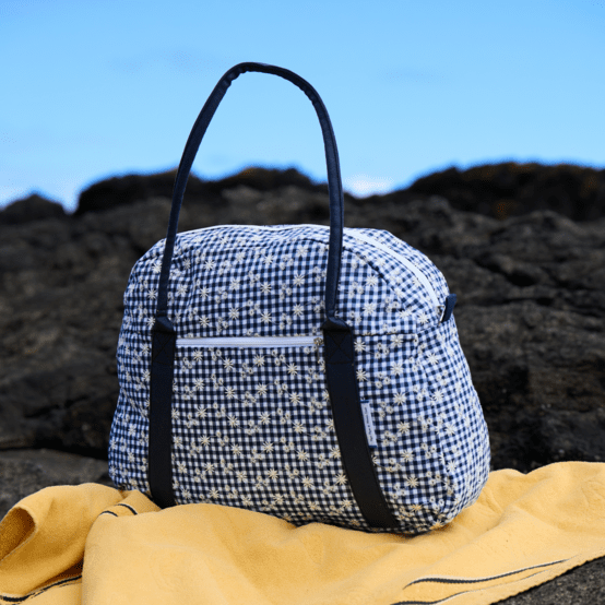 Sac bowling vichy brodé marine