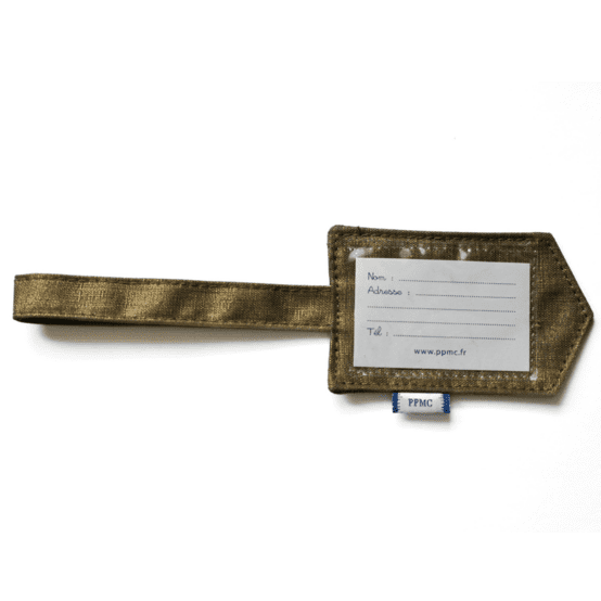 Etiquette bagage lin cuivré