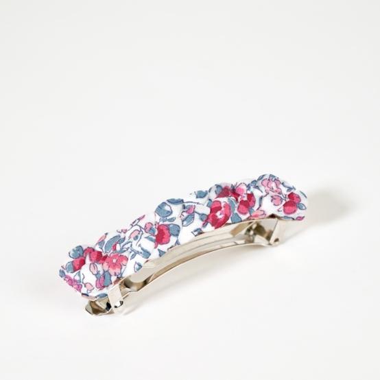 Barrette cheveux tressée rose grenadine