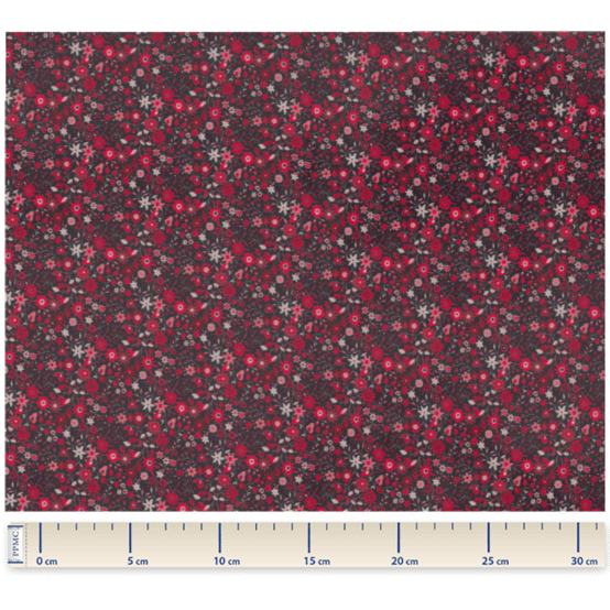 Tissu enduit  au mètre ex2481 seventies rouge