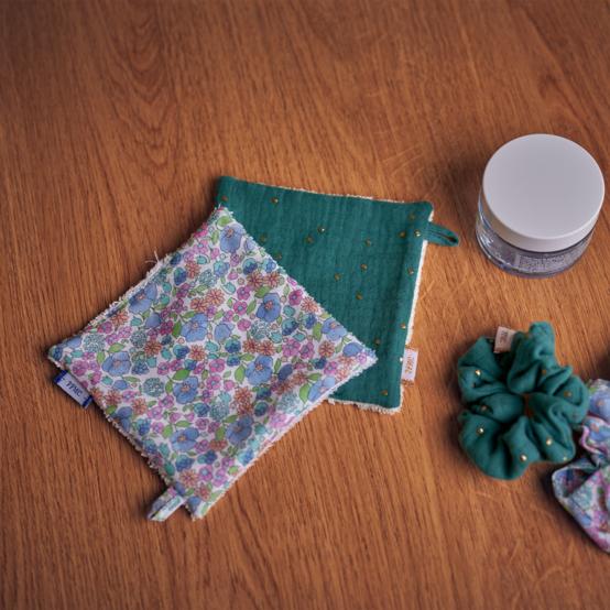 Carré Démaquillant Lavable pastel fleuri