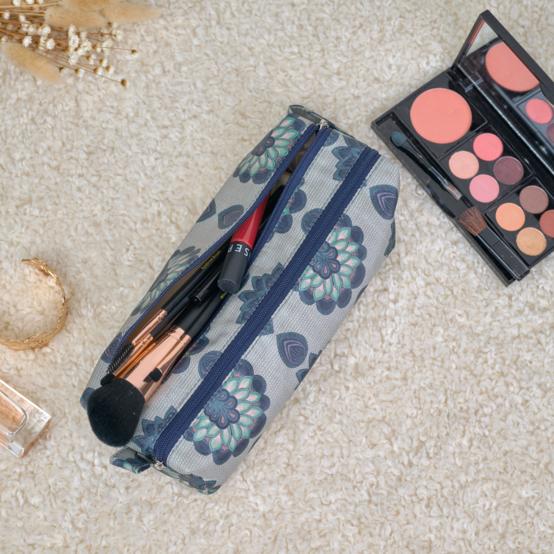 Trousse double compartiment lotus vert