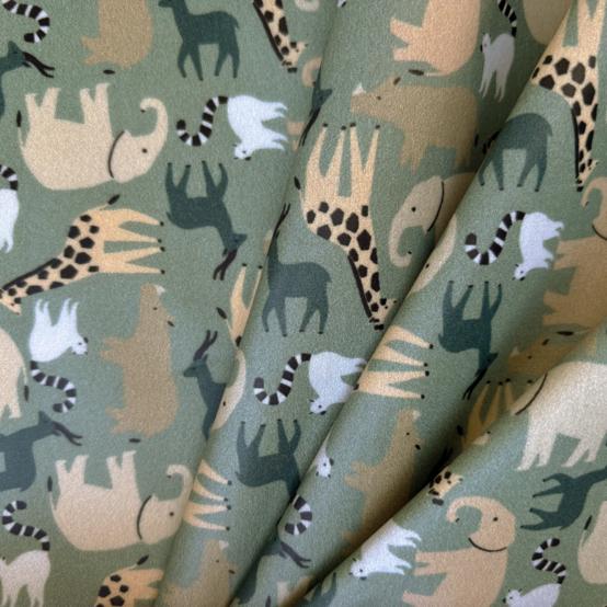 Coupon tissu enduit de 35cm  safari kaki