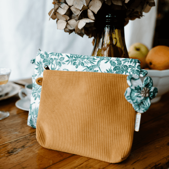 Pochette tissu jungle vintage