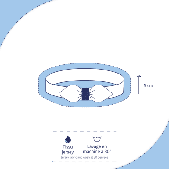 Bandeau jersey bébé noeud gaze pois or vert amande