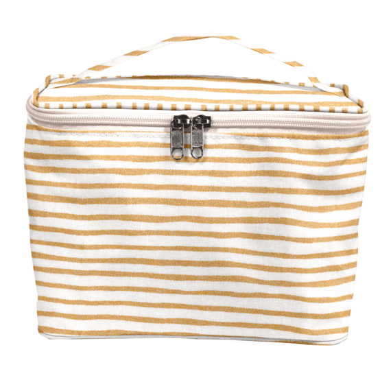 Vanity grand rayé or blanc