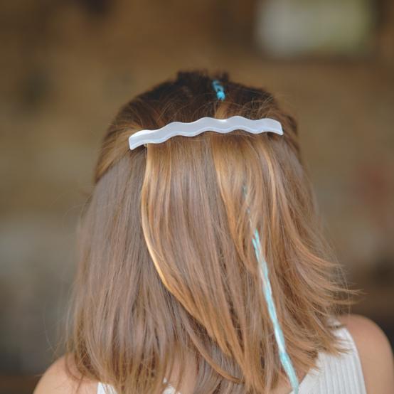 Barrette Vague Longue blanc nacré