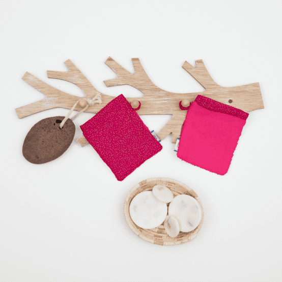 Mini-Gant Démaquillant fuchsia pailleté