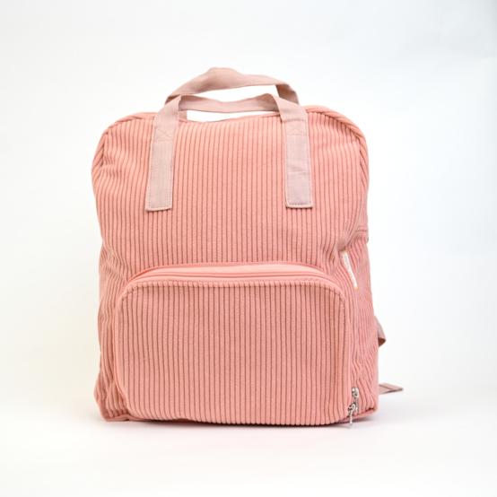 Sac à dos pliable Gaby velours côtelé rose blush
