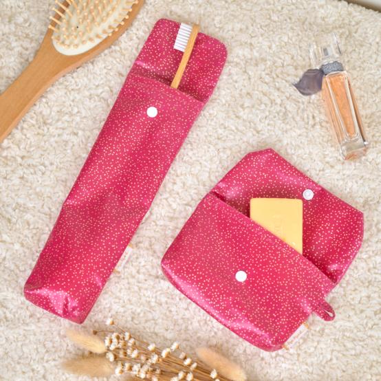 Pochette Savon fuchsia pailleté