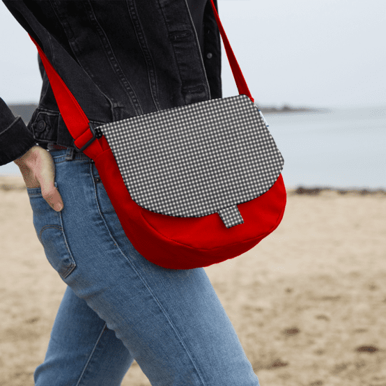 Rabat petite besace vichy noir