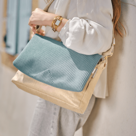 Base grande besace sans bandoulière lin doré