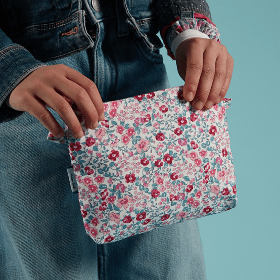 Pochette tissu rose grenadine