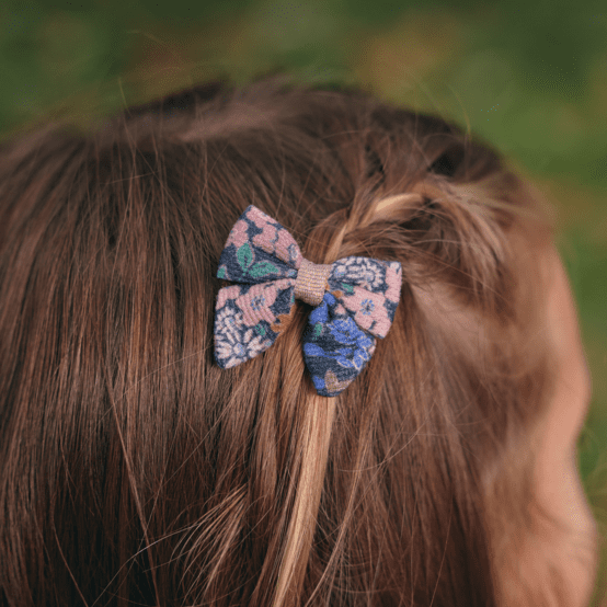 Barrette Mini Noeud Papillon monet lilas