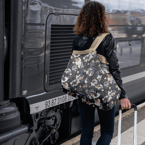 Sac cabas grand flocon doré