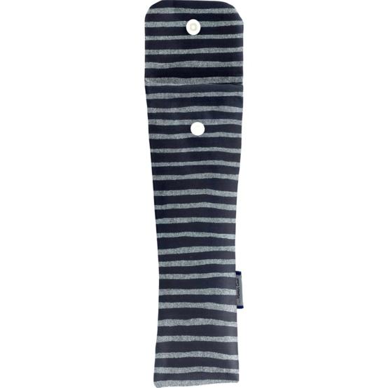 Pochette brosse à dents rayé argent marine