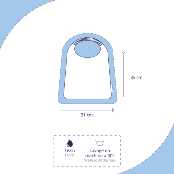 Serviette enfant élastique gaze pois or rose sorbet