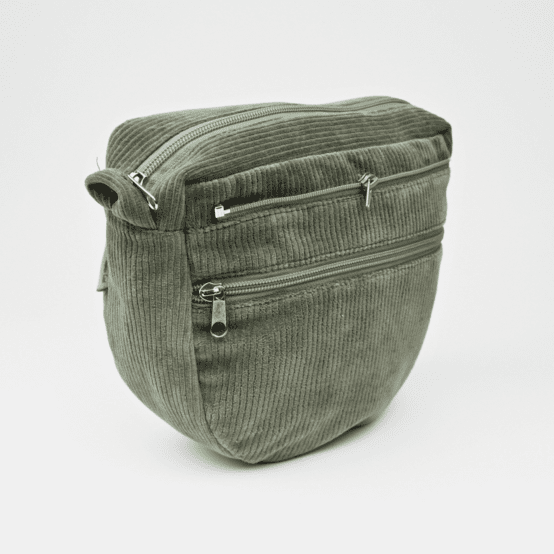Base petite besace sans bandoulière velours côtelé kaki