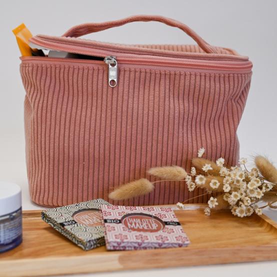 Vanity grand velours côtelé rose blush