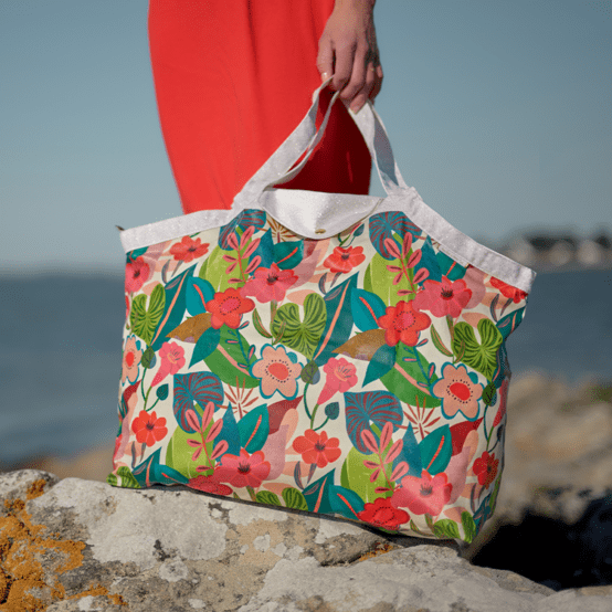 Sac cabas grand fleurs des iles