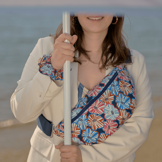 Sac banane anémones rayées