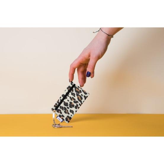 Pochette porte-clés leopard
