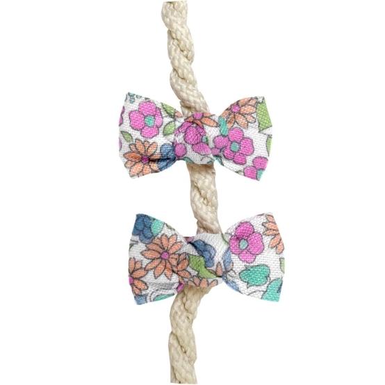 Barrettes clic-clac petits noeuds pastel fleuri