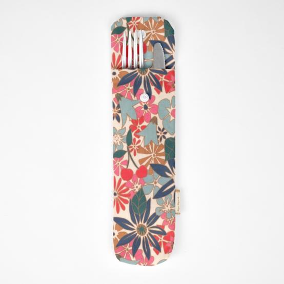 Pochette brosse à dents cerise en fleur