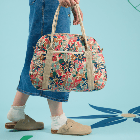Sac bowling cerise en fleur