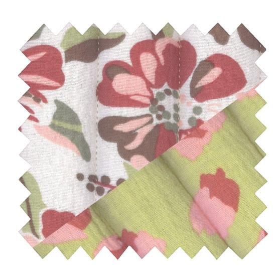 Tissu matelassé ex2604 gaze matelassée fleurie léo vert nude