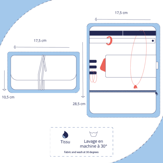 Pochette à bijoux rayé or blanc