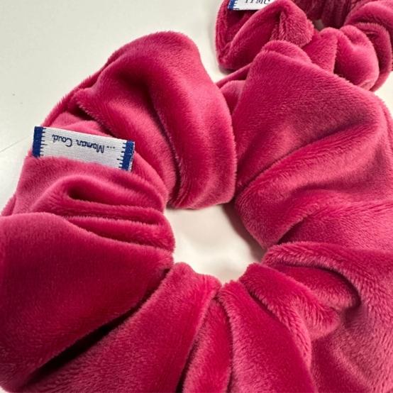Chouchou velours fuchsia