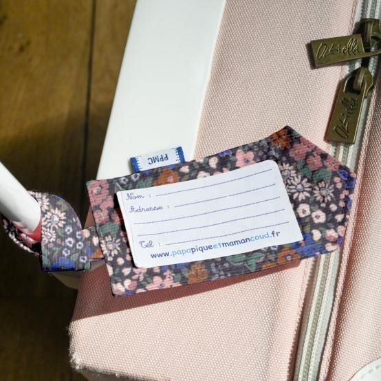 Etiquette bagage monet lilas