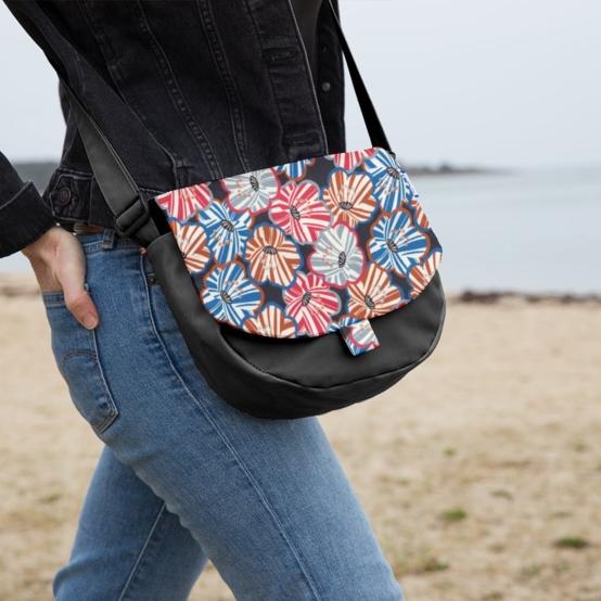 Rabat petite besace anémones rayées