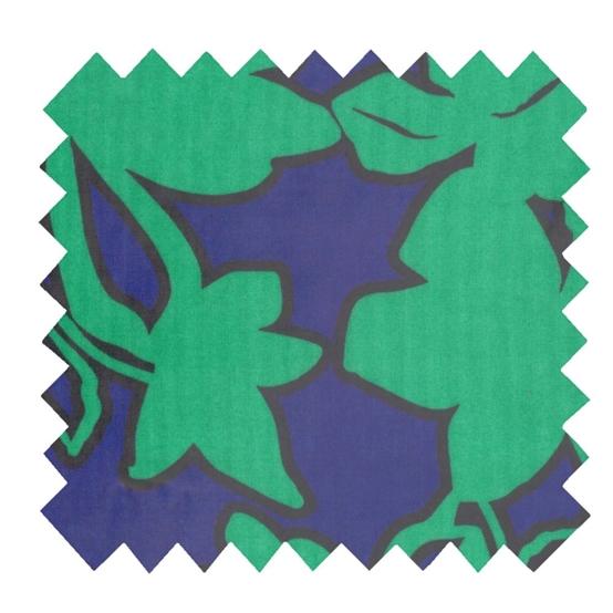 Tissu enduit au mètre ex2650 Silouhettes vert bleu