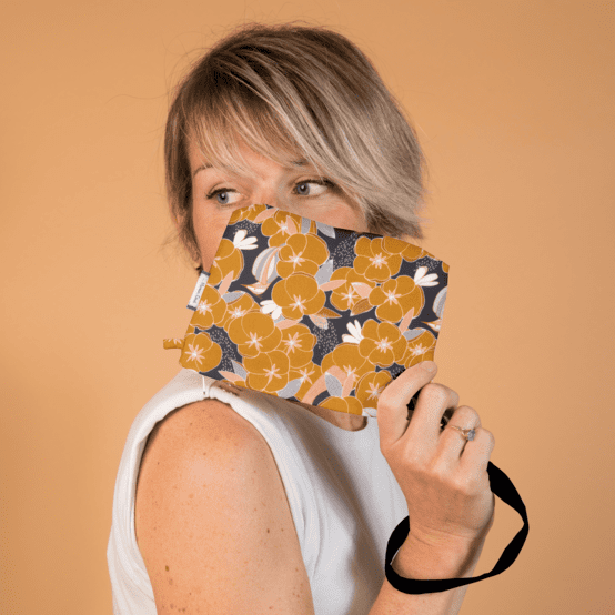 Pochette tissu coton d'or