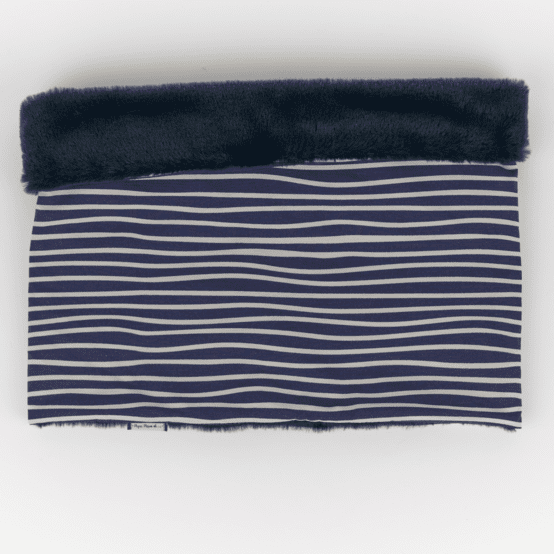 Echarpe tube adulte rayé ivoire marine