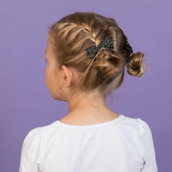 Barrette ruban noir pailleté