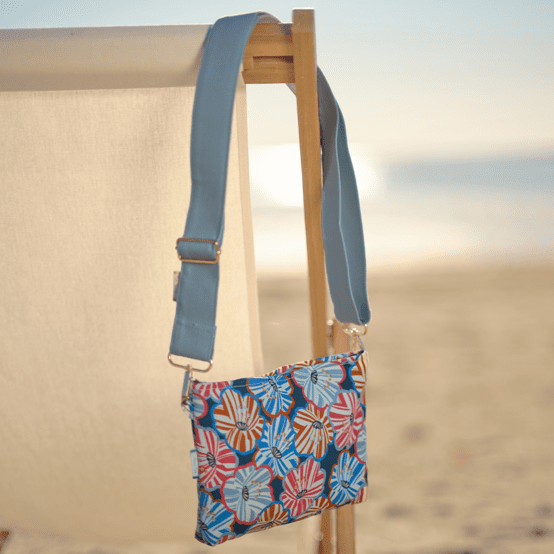 Pochette tissu anémones rayées