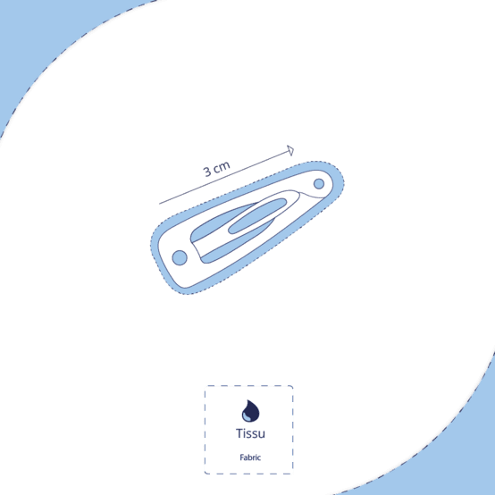 Barrettes clic-clac petits noeuds gaze pois or noir