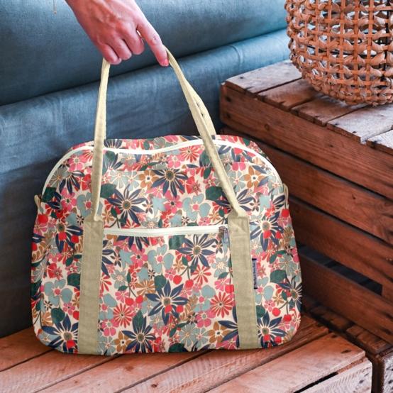 Sac bowling cerise en fleur