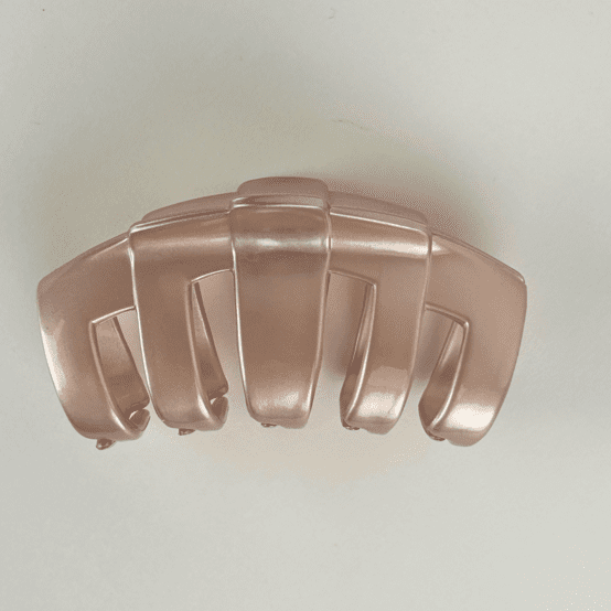 Grande pince arrondie beige glossy