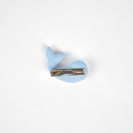 Barrette Baleine oxford ciel
