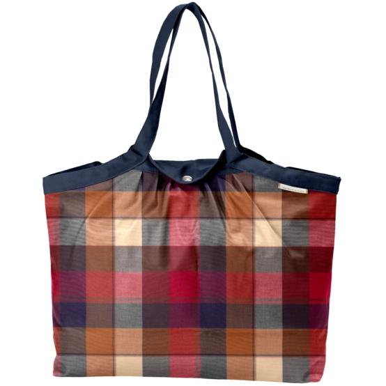 Sac cabas moyen tartan lurex rubis