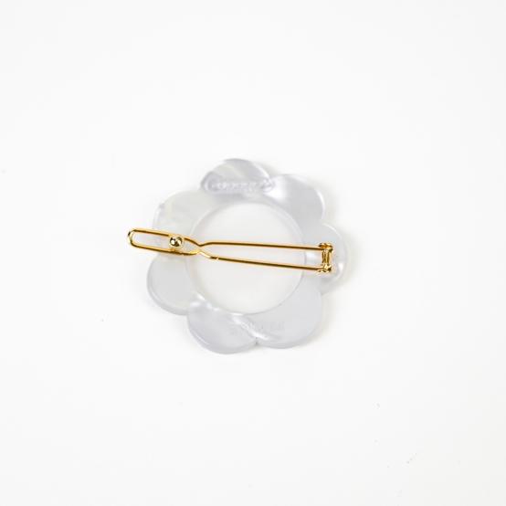 Barrette fleur petite blanc nacré