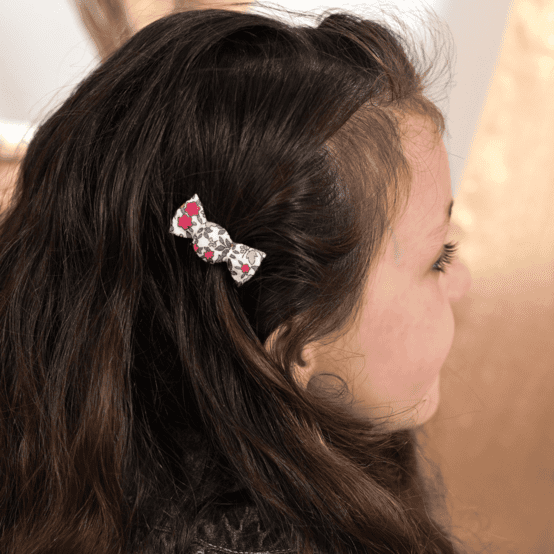 Petite barrette mini bonbon serenade rouge gris