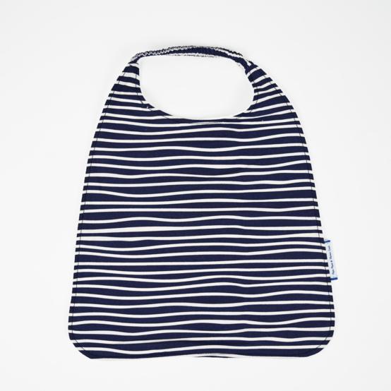 Serviette enfant élastique rayé ivoire marine