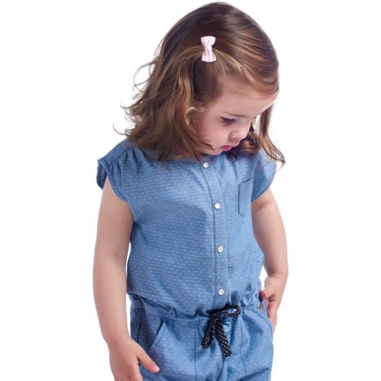 Barrettes clic-clac petits noeuds vichy rose