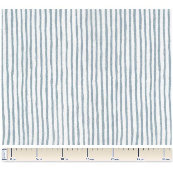 Tissu enduit  au mètre rayé bleu blanc